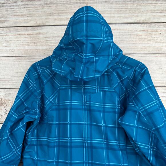 Columbia Plaid Omni Tech Snowboard Ski jacket Womens Medium Blue Interchange - Picture 4 of 16